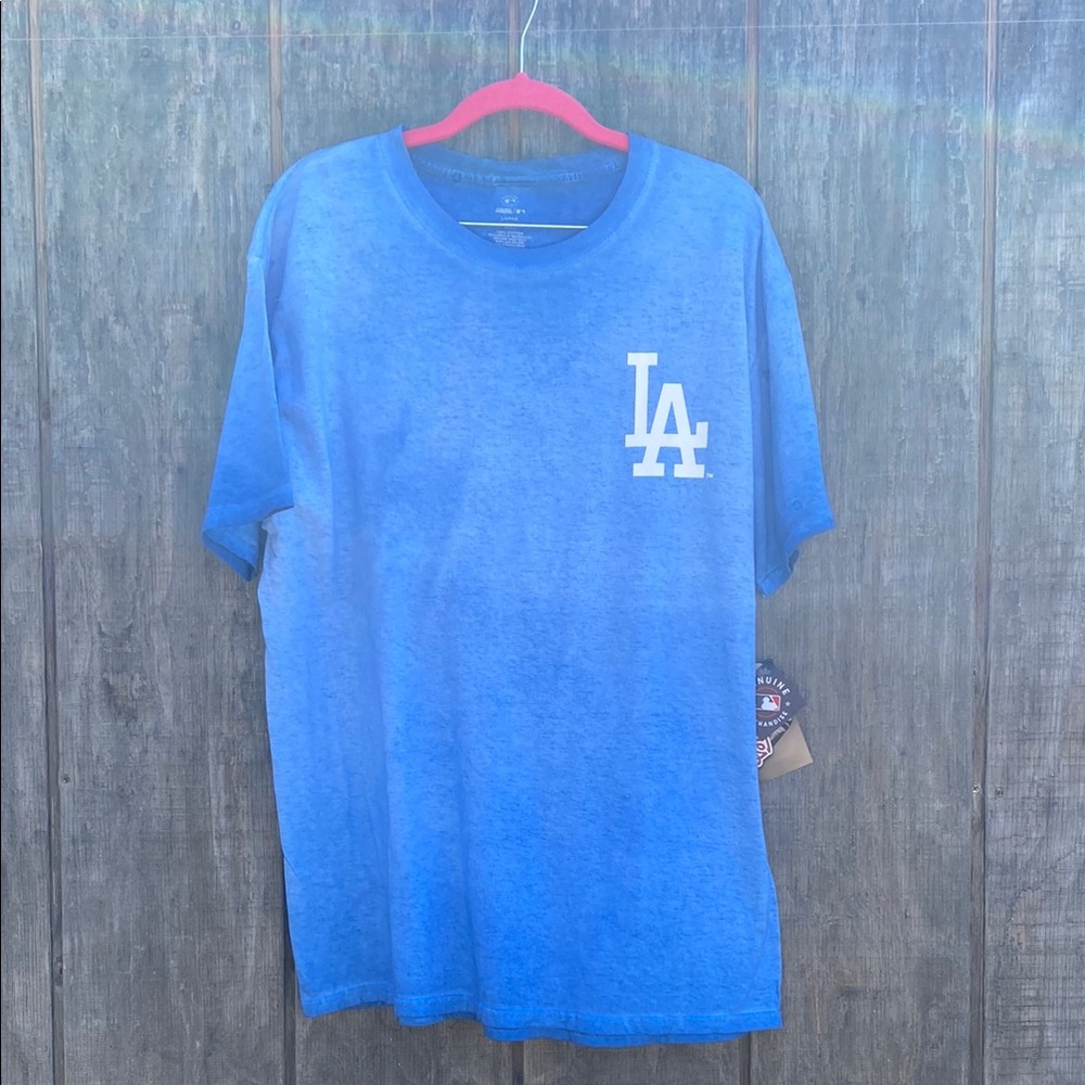 Genuine Merchandise Los Angeles Dodgers Blue Washed Short Sleeve Shirt Size L